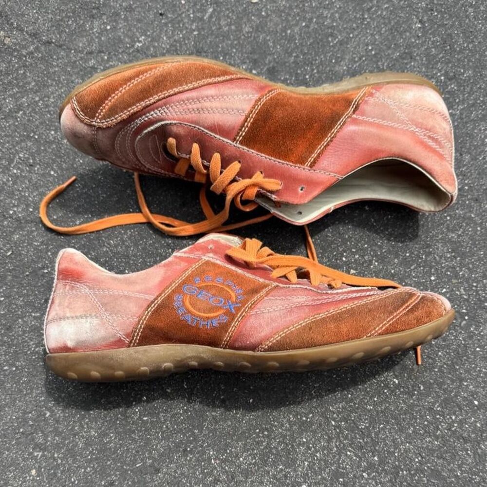 Geox Men's Orange and Brown Trainers